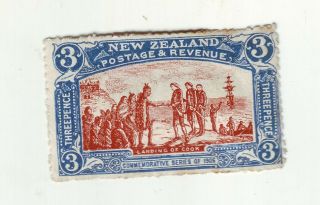 1906 Pacific Islands Of Zealand 1 - Scott No:124 " Landing Of Captain Cook "