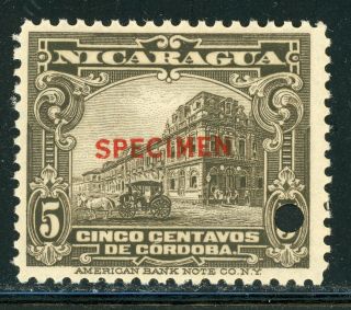Nicaragua Mnh Abnco Specimen Specialized: Maxwell 624 5c Olive Brown $$$