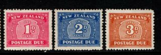 Zealand 1939 1949 Postage Due Set Sgd45 - 47 Mh See Note
