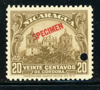 Nicaragua Mnh Abnco Specimen Specialized: Maxwell 515 20c Bister Brown $$$