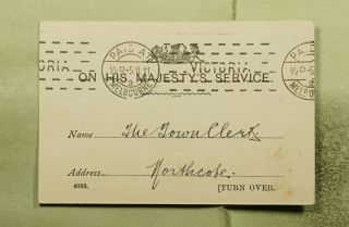 Dr Who 1911 Australia Melbourne Stampless Paid Cancel Pc To Northcote E68735