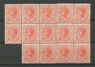 Australia,  Victoia,  Block Of 14 Stamps,