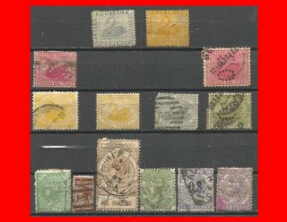 Australia Colonies Western Australia And South Australia Value Stamps 0118