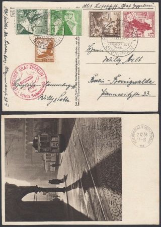 Germany 1939 - Zeppelin Flight Air Mail Postcard Sudetenland 30566/21