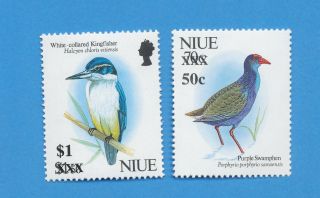 Niue - Scott 676 & 677 - Vfmnh - Emergency Surcharge Set - Birds - 1996