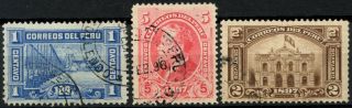 Peru 1897 Sg 349 - 351 Postal Building Set E1929