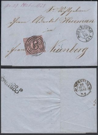 Germany Thurn Taxi 1858 - Cover Sonneberg To Nurnberg 35172/7