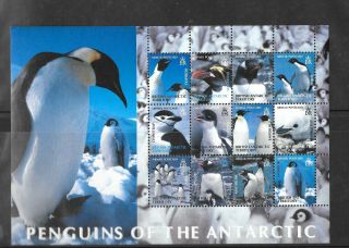 British Antarctic Territory 2003 Penguins Of The Antarctic Sg365a - 376a Mnh