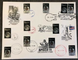 Moon Landing 50th Anniv Fdc - Artcraft Variety Oversize With 11 Different Uo’s