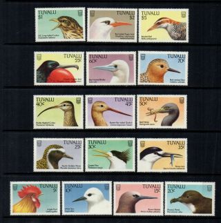 Tuvalu 1988 Bird Definitives - Set Of 16 - Sg 502 To 517 - Unmounted