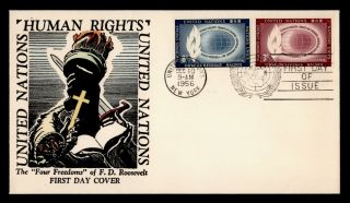 Dr Who 1956 United Nations Human Rights Fdc Overseas Mailer C119246