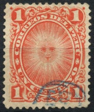 Peru 1895 Sg 314,  1c Vermilion E1346