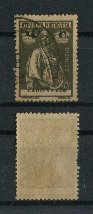 Portugal Cabo Verde Cape Verde 1914 Ceres 1/4c Error Misplaced Tax/subtitle Read