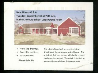 Us Postal History Ux633 Post Card Ad Library Cranbury Nj 2014 Trenton Nj