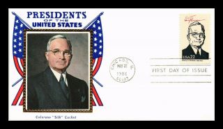 Dr Jim Stamps Us President Harry S Truman Colorano Silk Fdc Cover Chicago