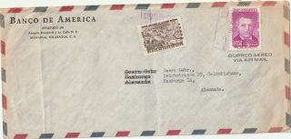 1960 Nicaragua Oversize Cover Sent From Managua To Hamburg Germany