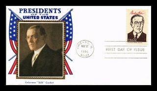 Dr Jim Stamps Us President Woodrow Wilson Colorano Silk Fdc Cover Chicago
