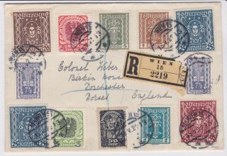 Stamps 1929 Austria Registered Envelope Vienna To Dorchester Postal History