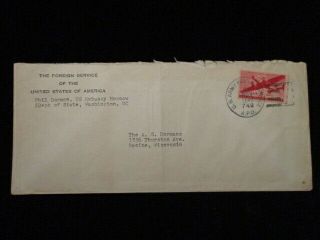 Rare Moscow Berlin Wwii Postal History Cover C25 6c Transport Air Mail Apo 742