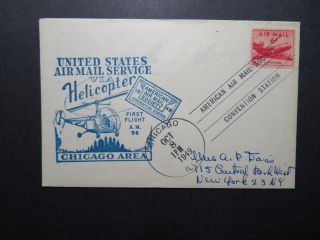 Us 1949 Helicopter Airmail Fam 96 Cover / Airpex Cachet - Z10474