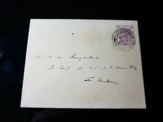 (hkpnc) Hong Kong 1900 Qv 5c Postal Envelope Victoria Hk Cds Post Local