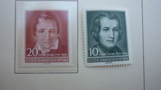 Ddr East Germany Stamp 1956 100th Anniv Of The Death Of Heinrich Heine Pair