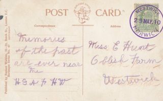 Norfolk:1910 Westwick /norwich Rubber Ring Cancel On Ppc