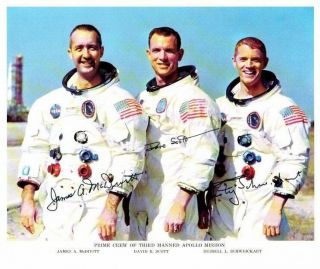 8 " X10 " Nasa Litho Of Apollo 9 Crew With Autopen Signatures