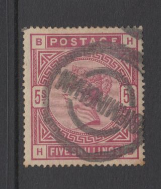 Gb Qv 5s.  Rose Sg180 5/ - " Hb " 1883 Five Shillings Stamp - Birmingham