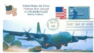 C - 130 Hercules Us Air Force Vietnam War Aircraft Color Photo First Day Of Issue