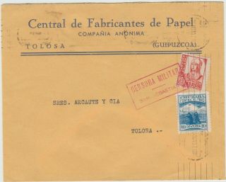 Spain Civil War 1937 Cover Censor Mark And Label