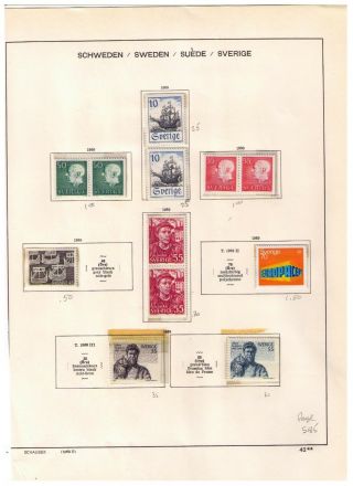 Sweden/ Sverige Stamps,  1969 - 70 Mnh Lot On 5 Pages,  Cv:$45.  00