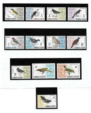 Samoa 1967/69 Birds; Scott 265 - 274b,  Sg 280 - 289b; Mnh