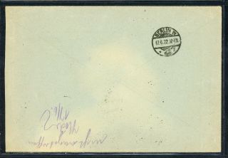 Upper Silesia Oberschlesien Postal History: LOT 10 1922 REG BEUTHEN - BERLIN $$ 2