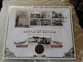 75th Anniversary Battle Of Britain 1940s Penny Coin 22 Caret Gold Border_rare