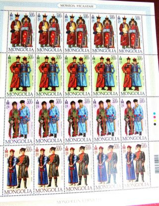 Set 20 Stamps Mongolia Mongolian Ethnicity 2018 5