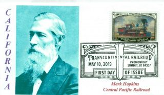 Trans Railroad Mark Hopkins:co - Founder Central Pacific Rr Portrait Pictorial Pm