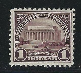 1922 U.  S.  Scott 571 - $1.  00 Lincoln Memorial Stamp - Mh