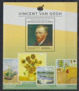L293.  Guinea - Mnh - 2014 - Art - Paintings - Vincent Van Gogh - Bl.