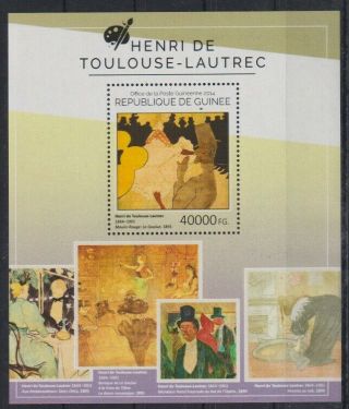 L293.  Guinea - Mnh - 2014 - Art - Paintings - Toulouse - Lautrec - Bl.