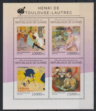 L293.  Guinea - Mnh - 2014 - Art - Paintings - Toulouse - Lautrec