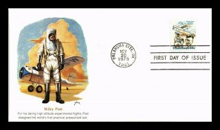 Dr Jim Stamps Us Wiley Post Air Mail First Day Cover Scott C96 Fleetwood