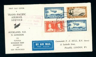Zealand 1937 Trans Pacific Air Mail Cover (s718)