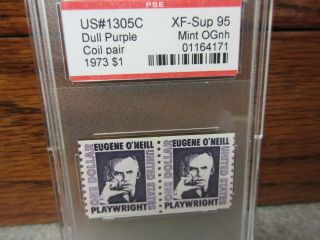 1305C PAIR Eugene O ' Neill ($1) PSE Encapsulated: XF - Sup 95,  MintOGnh (1973) 2