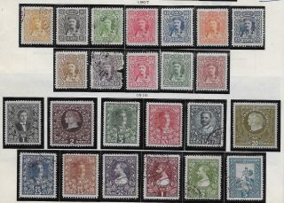 24 Montenegro Stamps From Quality Old Album 1907 - 1910