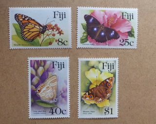 Fiji 1985 Butterflies Set Of 4 Stamps Mnh
