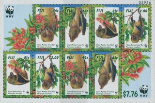 Fiji 1997 Sg990 Bats Ms Mnh
