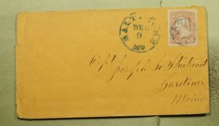 Dr Who 1860s Baltimore Md Fancy Cancel Blue To Gardiner Me E43053