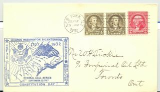 Washington Bi.  Cent.  Set Of 3 Covers Map Cachets,  1932 (stamps,  Postage)