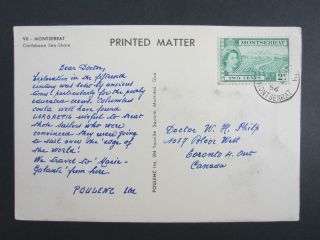 Montserrat - Dear Doctor Postcard Poulenc 1956 To Canada [895